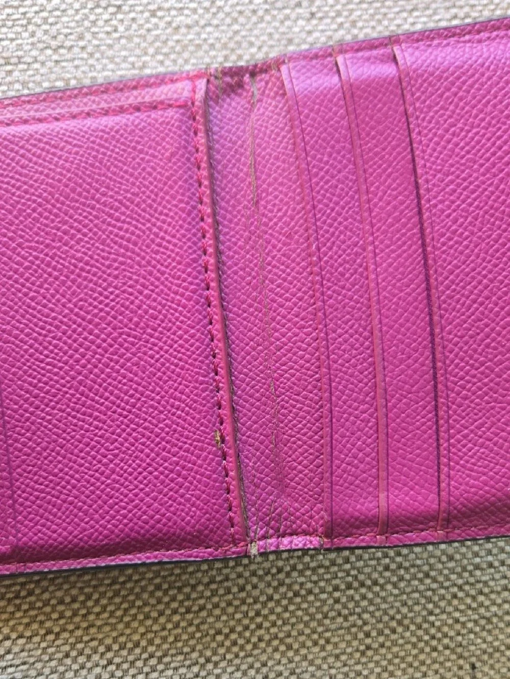Coach Two-Tone Leather Card Holder - Purple & Black